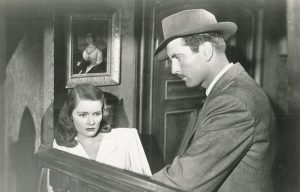 Nancy Guild and George Montgomery in The Brasher Doubloon (1947) Directed by John Brahm credit: 20th Centrury Fox